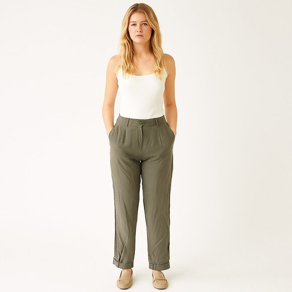LOFT Pants - 2/$30 LOFT Outlet Straight Leg Chino Pants High Waist Olive 00P #A0634 TRB3